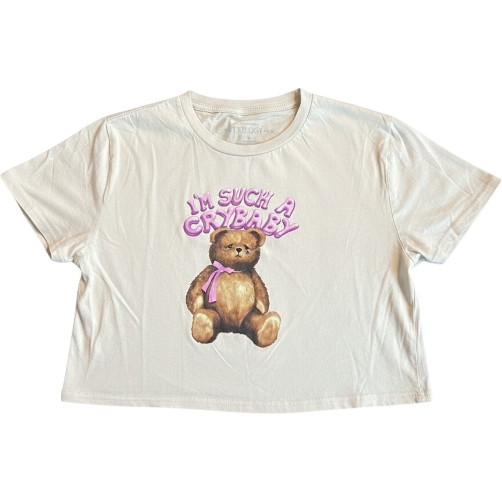 Melanie Martinez Trilogy Tour Crybaby Teddy Bear‎ Crop T-Shirt Tan Pink  M